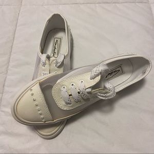 NWOB Mesh and Leather Sneakers with Rhinestones